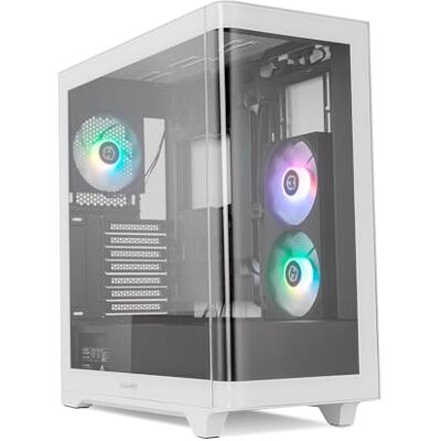 Xtreme Hummer Ether – Semitor ATX M-ATX ITX, gebogenes gehärtetes Glas, Platz für 9 Lüfter, 3 x 120mm ARGB PWM inklusive, USB-C & 3.0, magnetischer Top-Filter, Schwarz/Weiß Xtreme Hummer Ether – Semitor ATX M-ATX ITX, gebogenes gehärtetes Glas, Platz für 9 Lüfter, 3 x 120mm ARGB PWM inklusive, USB-C & 3.0, magnetischer Top-Filter, Schwarz/Weiß