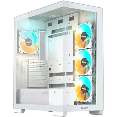 Gigabyte C500 Panoramic Stealth ATX Mid Tower gehärtetes Glas RGB Fusion PC-Gehäuse Schwarz GB-C500P ST Gigabyte C500 Panoramic Stealth ATX Mid Tower gehärtetes Glas RGB Fusion PC-Gehäuse Schwarz GB-C500P ST