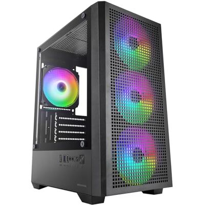 Mars Gaming MC-Vector, Micro-ATX und Mini-ITX Gaming-PC-Gehäuse, 4X ARGB FDB 120mm Lüfter, gehärtetes Glas, Mesh-Front, Doppelkammer, Unterstützung für Flüssigkeitskühlung 120mm, USB-C, Schwarz Mars Gaming MC-Vector, Micro-ATX und Mini-ITX Gaming-PC-Gehäuse, 4X ARGB FDB 120mm Lüfter, gehärtetes Glas, Mesh-Front, Doppelkammer, Unterstützung für Flüssigkeitskühlung 120mm, USB-C, Schwarz