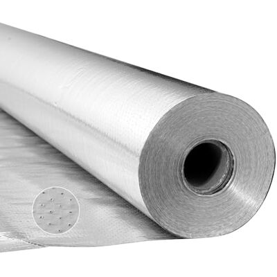 VEVOR Isolierfolie, Reflexionsfolie aus perforiertem Gewebe, 0,15 mm, 122 cm x 38,1 m, doppelseitiger Wärmeschutz aus Aluminiumfolie, Wärmedämmrolle für Fenster und Wohnmobildächer VEVOR Isolierfolie, Reflexionsfolie aus perforiertem Gewebe, 0,15 mm, 122 cm x 38,1 m, doppelseitiger Wärmeschutz aus Aluminiumfolie, Wärmedämmrolle für Fenster und Wohnmobildächer