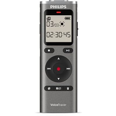 Philips DVT1170 VoiceTracer, Diktiergerät, Aufnahmegerät, 8GB, MicroSD-Steckplatz, 360°-Mikrofon Philips DVT1170 VoiceTracer, Diktiergerät, Aufnahmegerät, 8GB, MicroSD-Steckplatz, 360°-Mikrofon