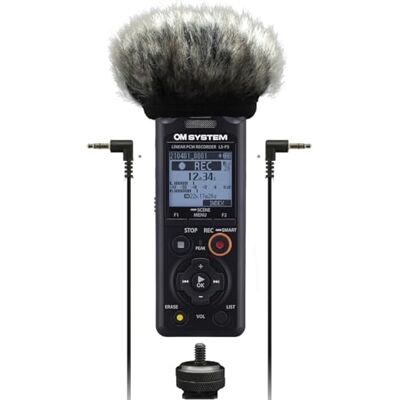OM SYSTEM LS-P5 Videograf Kit, Hi-Res Audiorekorder inkl. Windschutz, Blitzschuhadapter, 3,5 mm Audiokabel, mit TRESMIC II 3-Mikrofonsystem, 16 GB Speicher, 37h Laufzeit OM SYSTEM LS-P5 Videograf Kit, Hi-Res Audiorekorder inkl. Windschutz, Blitzschuhadapter, 3,5 mm Audiokabel, mit TRESMIC II 3-Mikrofonsystem, 16 GB Speicher, 37h Laufzeit