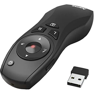 Hama Wireless Presenter roter Laserpointer, Air Maus, digitaler Stift (Fernbedienung Powerpoint Präsentation 15m Reichweite 2,4 GHz mit Lautstärkeregelung, Full-Screen, Black-Screen, inkl. Batterien) Hama Wireless Presenter roter Laserpointer, Air Maus, digitaler Stift (Fernbedienung Powerpoint Präsentation 15m Reichweite 2,4 GHz mit Lautstärkeregelung, Full-Screen, Black-Screen, inkl. Batterien)