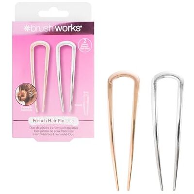 Brushworks French Hair Pin Duo Gold & Silver Brushworks French Hair Pin Duo Gold & Silver