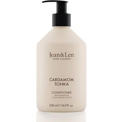 Jean & Len Conditioner Cardamom & Tonka, pflegt die Haare intensiv, mit Feuchtigkeitskomplex, sanft-würziger Duft von Kardamom & Tonka, Spülung ohne Parabene und Silikone, 500 ml Jean & Len Conditioner Cardamom & Tonka, pflegt die Haare intensiv, mit Feuchtigkeitskomplex, sanft-würziger Duft von Kardamom & Tonka, Spülung ohne Parabene und Silikone, 500 ml