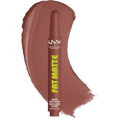 NYX PROFESSIONAL MAKEUP , Fat Matte Smooth Color Lipstick, soft-mattes Finish mit cremiger Textur, intensive Farbe mit jedem Klick, leichte vegane Formel, Farbton: Toasty Taupe NYX PROFESSIONAL MAKEUP , Fat Matte Smooth Color Lipstick, soft-mattes Finish mit cremiger Textur, intensive Farbe mit jedem Klick, leichte vegane Formel, Farbton: Toasty Taupe