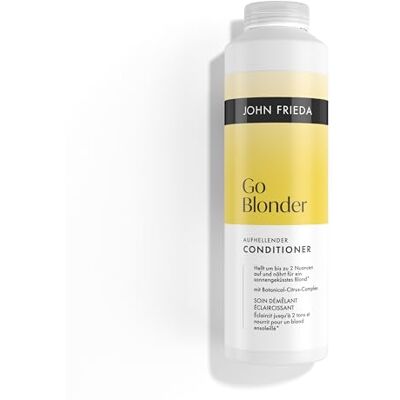 John Frieda Go Blonder Conditioner – Inhalt: 500ml – Haartyp: natürlich blondes und blond gefärbtes Haar, Highlights und Lowlights John Frieda Go Blonder Conditioner – Inhalt: 500ml – Haartyp: natürlich blondes und blond gefärbtes Haar, Highlights und Lowlights