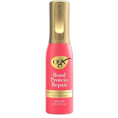 OGX Repair & Protect Bond Protein Leave-in Conditioner & Hitzeschutz 193 ml Schwerelose Leave-in Pflege, Hitzeschutz bis zu 230°C und bereitet das Haar auf das Styling vor, gezielte Reparatur OGX Repair & Protect Bond Protein Leave-in Conditioner & Hitzeschutz 193 ml Schwerelose Leave-in Pflege, Hitzeschutz bis zu 230°C und bereitet das Haar auf das Styling vor, gezielte Reparatur