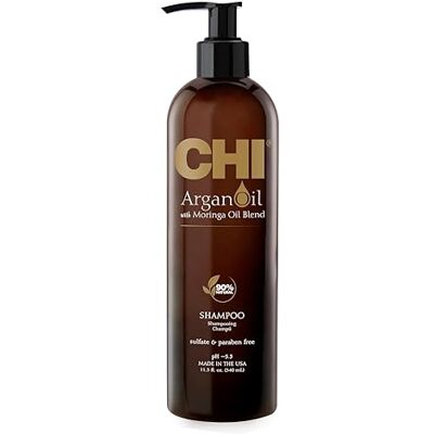 CHI Argan Oil Shampoo, hilft gegen Schäden zu schützen & spendet Feuchtigkeit, für alle Haartypen, sulfat-, paraben- & tierversuchsfrei, 340 ml CHI Argan Oil Shampoo, hilft gegen Schäden zu schützen & spendet Feuchtigkeit, für alle Haartypen, sulfat-, paraben- & tierversuchsfrei, 340 ml
