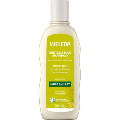 WELEDA Hirse Pflege-Shampoo 190 ml vegan natürlicher Glanz Spannkraft Hirseschalen-Extrakt Macadamianussöl Bio-Salbei, ohne Silikone, Grapefruit Pfefferminze Amyris Duft, ganze Familie geeignet WELEDA Hirse Pflege-Shampoo 190 ml vegan natürlicher Glanz Spannkraft Hirseschalen-Extrakt Macadamianussöl Bio-Salbei, ohne Silikone, Grapefruit Pfefferminze Amyris Duft, ganze Familie geeignet