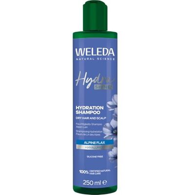 WELEDA Bio Hydra Shine Feuchtigkeits-Shampoo mit Hyaluronsäure & Alpen-Lein Naturkosmetik Haarpflege Shampoo für trockenes Haar (1x 250ml) WELEDA Bio Hydra Shine Feuchtigkeits-Shampoo mit Hyaluronsäure & Alpen-Lein Naturkosmetik Haarpflege Shampoo für trockenes Haar (1x 250ml)