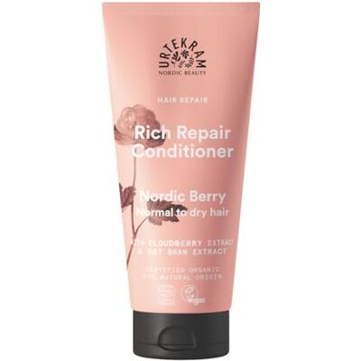 Urtekram Nordic Berry Reichhaltiger Repair-Conditioner mit Moltebeere, Haferöl & Aloe Vera – Feuchtigkeitsspendend & Reparierend für Normales bis Trockenes Haar – Vegan & Natürlich – 180 ml Urtekram Nordic Berry Reichhaltiger Repair-Conditioner mit Moltebeere, Haferöl & Aloe Vera – Feuchtigkeitsspendend & Reparierend für Normales bis Trockenes Haar – Vegan & Natürlich – 180 ml