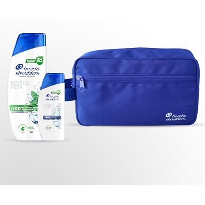 Head & Shoulders Erfrischendes Reise-Set – Beauty Case mit Menthol Fresh Shampoo 250 ml & Classic Clean 95 ml, um Schuppen vorzubeugen und die Haut zu erfrischen Head & Shoulders Erfrischendes Reise-Set – Beauty Case mit Menthol Fresh Shampoo 250 ml & Classic Clean 95 ml, um Schuppen vorzubeugen und die Haut zu erfrischen