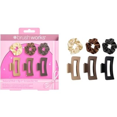 Brushworks Natural Hair Clip & Scrunchie Set Brushworks Natural Hair Clip & Scrunchie Set