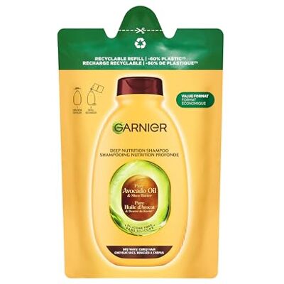 Garnier Eco-Larica Ultra Süßes reines Avocadoöl & Sheabutter, Eco-Ladenshampoo, sehr pflegend, trockenes Haar, welliges und lockiges Haar, 250 ml Garnier Eco-Larica Ultra Süßes reines Avocadoöl & Sheabutter, Eco-Ladenshampoo, sehr pflegend, trockenes Haar, welliges und lockiges Haar, 250 ml