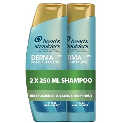 Head & Shoulders DERMAXPRO Beruhigendes Anti-Schuppen Shampoo 2x250 ml Kopfhautpflege bei trockener, juckender Kopfhaut (verbunden mit Schuppen) – Mit Kaktus-Extrakt, aktiver Aloe & Vitamin E Head & Shoulders DERMAXPRO Beruhigendes Anti-Schuppen Shampoo 2x250 ml Kopfhautpflege bei trockener, juckender Kopfhaut (verbunden mit Schuppen) – Mit Kaktus-Extrakt, aktiver Aloe & Vitamin E