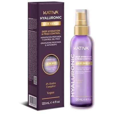 KATIVA Haarserum mit Hyaluronsäure mit Keratin & Coenzym Q10 Tiefenfeuchtigkeit, Anti-Frisottis & Anti-Bruch – 120 ml KATIVA Haarserum mit Hyaluronsäure mit Keratin & Coenzym Q10 Tiefenfeuchtigkeit, Anti-Frisottis & Anti-Bruch – 120 ml