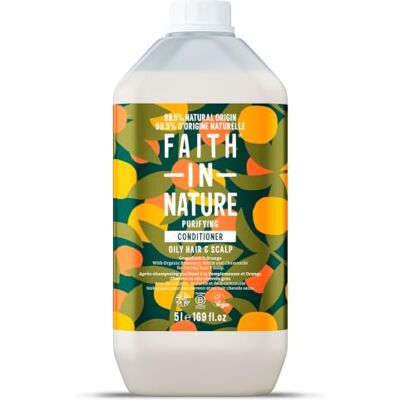 FAITH IN NATURE Natürliches Grapefruit & Orange Conditioner, Reinigend für fettiges Haar & fettige Kopfhaut, Vegan und tierversuchsfrei, Ohne SLS, Silikone oder Parabene, 5 L Nachfüllpack FAITH IN NATURE Natürliches Grapefruit & Orange Conditioner, Reinigend für fettiges Haar & fettige Kopfhaut, Vegan und tierversuchsfrei, Ohne SLS, Silikone oder Parabene, 5 L Nachfüllpack
