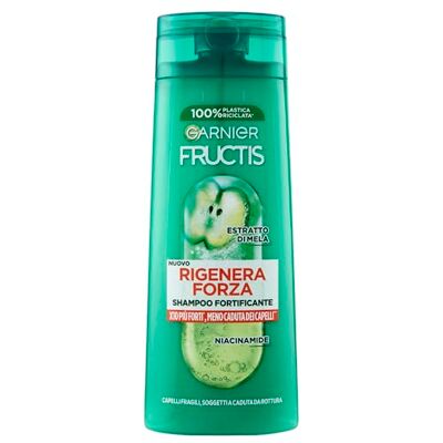 Garnier Fructis Stärkendes Shampoo für brüchiges Haar, bruchsicher, stärkende Wirkung, mit Apfelextrakt und Niacinamid, regeneriert Kraft, 250 ml Garnier Fructis Stärkendes Shampoo für brüchiges Haar, bruchsicher, stärkende Wirkung, mit Apfelextrakt und Niacinamid, regeneriert Kraft, 250 ml