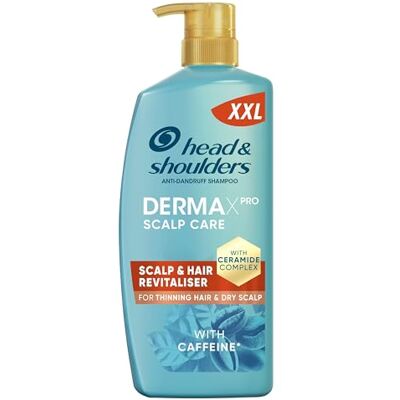 Head & Shoulders DermaXPro Revitaliser Anti-Schuppen Shampoo 800ml mit Koffein und Ceramid-Komplex, Befeuchtet trockene Kopfhaut und dünner werdendes Haar Head & Shoulders DermaXPro Revitaliser Anti-Schuppen Shampoo 800ml mit Koffein und Ceramid-Komplex, Befeuchtet trockene Kopfhaut und dünner werdendes Haar
