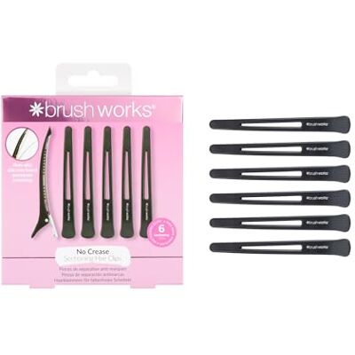 Brushworks No Crease Sectioning Hair Clips (Pack of 6) Brushworks No Crease Sectioning Hair Clips (Pack of 6)