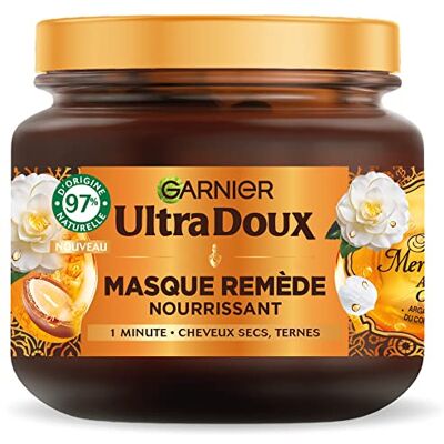 Garnier Ultra Doux – Maske mit pflegendem Mittel – Argan- & Kamelienöl – für trockenes & dunkles Haar – ohne Silikon & ohne Parabene – 340 ml Garnier Ultra Doux – Maske mit pflegendem Mittel – Argan- & Kamelienöl – für trockenes & dunkles Haar – ohne Silikon & ohne Parabene – 340 ml