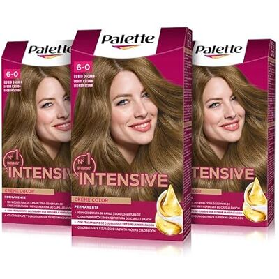 Schwarzkopf Palette Intensive Creme Color Permanentfarbe 6 dunkelblond (3er Pack), Haarfarbe mit Marula-Öl, dauerhafte Färbung bis zu 8 Wochen Schwarzkopf Palette Intensive Creme Color Permanentfarbe 6 dunkelblond (3er Pack), Haarfarbe mit Marula-Öl, dauerhafte Färbung bis zu 8 Wochen