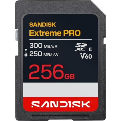 SanDisk Extreme PRO SDXC UHS-II V60-Karte 256 GB (Bis zu 300 MB/s Lesegeschwindigkeit, Bis zu 210MB/s Schreibgeschwindigkeit, 4K UHD, Full HD, U3 C10 V60) Kompatibel mit DSLR- und spiegellosen Kameras SanDisk Extreme PRO SDXC UHS-II V60-Karte 256 GB (Bis zu 300 MB/s Lesegeschwindigkeit, Bis zu 210MB/s Schreibgeschwindigkeit, 4K UHD, Full HD, U3 C10 V60) Kompatibel mit DSLR- und spiegellosen Kameras