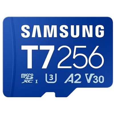 Samsung T7 microSD-Karte, 256 GB, Speicherkarte für Mobile Games auf Smartphones, Tablets und Handheld-Konsolen, UHS-I U3, Full HD & 4K UHD, 170 MB/s Lesen, MB-MB256T/WW Samsung T7 microSD-Karte, 256 GB, Speicherkarte für Mobile Games auf Smartphones, Tablets und Handheld-Konsolen, UHS-I U3, Full HD & 4K UHD, 170 MB/s Lesen, MB-MB256T/WW