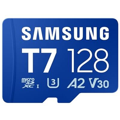 Samsung T7 microSD-Karte, 128 GB, Speicherkarte für Mobile Games auf Smartphones, Tablets und Handheld-Konsolen, UHS-I U3, Full HD & 4K UHD, 170 MB/s Lesen, MB-MB128T/WW Samsung T7 microSD-Karte, 128 GB, Speicherkarte für Mobile Games auf Smartphones, Tablets und Handheld-Konsolen, UHS-I U3, Full HD & 4K UHD, 170 MB/s Lesen, MB-MB128T/WW