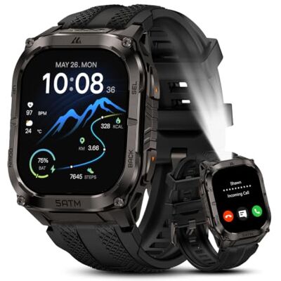 KOSPET Tank M4C Smartwatch Herren mit LED,Dualband-GPS,Walkie-Talkie,5ATM 1,96" AMOLED, 24/7 Herzfrequenz&Schlaftracking, 50M wasserdicht/IP69K Militär Watch mit Telefonfunktion für Android/iPhone KOSPET Tank M4C Smartwatch Herren mit LED,Dualband-GPS,Walkie-Talkie,5ATM 1,96" AMOLED, 24/7 Herzfrequenz&Schlaftracking, 50M wasserdicht/IP69K Militär Watch mit Telefonfunktion für Android/iPhone