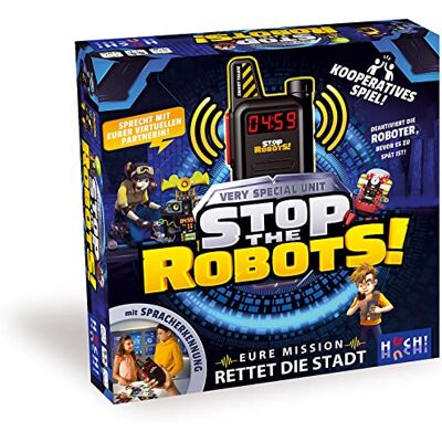 HUCH! , Stop the Robots, Kooperative Spiele, Elektronisches Rätselspiel Kinder, Spannendes Walkie Talkie Spiel mit 9 Leveln, Für 1 bis 6 Spieler ab 7 Jahren HUCH! , Stop the Robots, Kooperative Spiele, Elektronisches Rätselspiel Kinder, Spannendes Walkie Talkie Spiel mit 9 Leveln, Für 1 bis 6 Spieler ab 7 Jahren