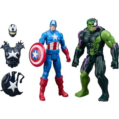 Hasbro Marvel Avengers VenomVersus Titan Hero Serie venomisierter Captain America & venomisierter Hulk Action-Figuren Hasbro Marvel Avengers VenomVersus Titan Hero Serie venomisierter Captain America & venomisierter Hulk Action-Figuren