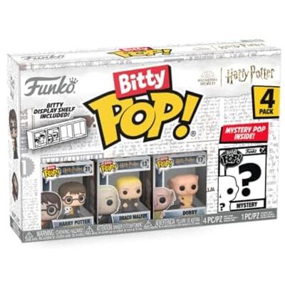 Funko Bitty POP! 4 Pack: Harry Potter Harry,Draco,Dobby & More Offizielles Fantasy Merch Winzige Mini Figuren mit Display Regal Tortendeko, Mitgebsel und Wichtelgeschenk Funko Bitty POP! 4 Pack: Harry Potter Harry,Draco,Dobby & More Offizielles Fantasy Merch Winzige Mini Figuren mit Display Regal Tortendeko, Mitgebsel und Wichtelgeschenk