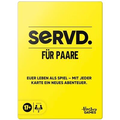 Hasbro SERVD Spiel für Paare – Das witzige Real-Life Kartenspiel für Partner – lustiges Geschenk zum Jahrestag, für Dates oder den Valentinstag – 2 Spieler – ab 17 Jahren Deutsche Version Hasbro SERVD Spiel für Paare – Das witzige Real-Life Kartenspiel für Partner – lustiges Geschenk zum Jahrestag, für Dates oder den Valentinstag – 2 Spieler – ab 17 Jahren Deutsche Version