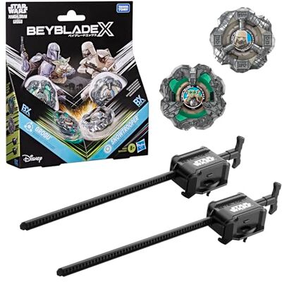 Hasbro Beyblade X und Star Wars Collab, Grogu vs. Schneetruppler, 2 Takara Tomy Kampfkreisel-Spielzeuge, 2 Starter, Star Wars Spielzeuge, ab 8 Jahren Hasbro Beyblade X und Star Wars Collab, Grogu vs. Schneetruppler, 2 Takara Tomy Kampfkreisel-Spielzeuge, 2 Starter, Star Wars Spielzeuge, ab 8 Jahren