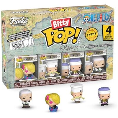 Funko Bitty POP! 4 Pack: One Piece Sanji, Zeff, Krieg, Mystery Mini Figure 1 in 6 Chance of Receiving the Rare Chase Variant Styles May Vary 0,9 Zoll (2,2 cm) Sammelbar Geschenkidee Funko Bitty POP! 4 Pack: One Piece Sanji, Zeff, Krieg, Mystery Mini Figure 1 in 6 Chance of Receiving the Rare Chase Variant Styles May Vary 0,9 Zoll (2,2 cm) Sammelbar Geschenkidee