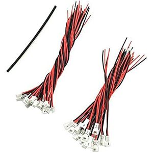 YUNIQUE GREEN-CLEAN-POWER Set mit 40 JST 1,25mm Anschlüssen, 20x Männlich/Weiblich, Kabel 80/100mm für Modellbau/LEDs, Geeignet für Batterien und Modellbauverbindungen, Rot YUNIQUE GREEN-CLEAN-POWER Set mit 40 JST 1,25mm Anschlüssen, 20x Männlich/Weiblich, Kabel 80/100mm für Modellbau/LEDs, Geeignet für Batterien und Modellbauverbindungen, Rot