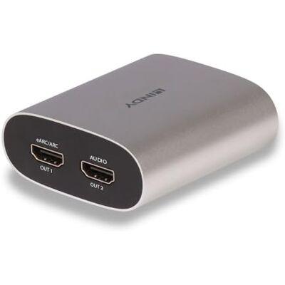 LINDY 38368 4K60 HDMI eARC Extractor, Audio Extractor, HDMI 2.0, HDCP 2.3, 18Gbit/s, HDR10+, Dolby Vision, Dolby Atmos, 5.1/7.1 Audio LINDY 38368 4K60 HDMI eARC Extractor, Audio Extractor, HDMI 2.0, HDCP 2.3, 18Gbit/s, HDR10+, Dolby Vision, Dolby Atmos, 5.1/7.1 Audio