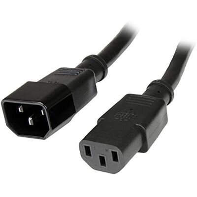 StarTech .com 1 m hochbelastbares Verlängerungskabel, IEC 320 C14 auf IEC 320 C13 schwarzes Verlängerungskabel, 15A 125V, 14AWG, Stromkabel Verlängerung, AC Stromkabel, UL gelistet (PXT100143) StarTech .com 1 m hochbelastbares Verlängerungskabel, IEC 320 C14 auf IEC 320 C13 schwarzes Verlängerungskabel, 15A 125V, 14AWG, Stromkabel Verlängerung, AC Stromkabel, UL gelistet (PXT100143)