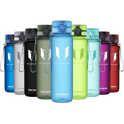 Super Sparrow Sparrow Trinkflasche 500ml/750ml/1L BPA-frei Tritan Wasserflasche 1-Klick Sportflasche, Auslaufsicher, Leicht, Spülmaschinenfest, Flip Top Flaschen, Sport, Schule, Fitness, Gym, Büro, Reisen, Fahrrad Super Sparrow Sparrow Trinkflasche 500ml/750ml/1L BPA-frei Tritan Wasserflasche 1-Klick Sportflasche, Auslaufsicher, Leicht, Spülmaschinenfest, Flip Top Flaschen, Sport, Schule, Fitness, Gym, Büro, Reisen, Fahrrad