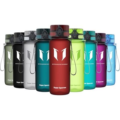 Super Sparrow Sparrow Trinkflasche 500ml/750ml/1L BPA-frei Tritan Wasserflasche 1-Klick Sportflasche, Auslaufsicher, Leicht, Spülmaschinenfest, Flip Top Flaschen, Sport, Schule, Fitness, Gym, Büro, Reisen, Fahrrad Super Sparrow Sparrow Trinkflasche 500ml/750ml/1L BPA-frei Tritan Wasserflasche 1-Klick Sportflasche, Auslaufsicher, Leicht, Spülmaschinenfest, Flip Top Flaschen, Sport, Schule, Fitness, Gym, Büro, Reisen, Fahrrad