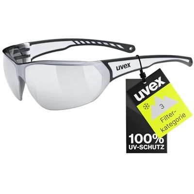 Uvex sportstyle 204 Sportbrille, black white/silver, one size Uvex sportstyle 204 Sportbrille, black white/silver, one size