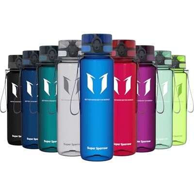 Super Sparrow Sparrow Trinkflasche 500ml/750ml/1L BPA-frei Tritan Wasserflasche 1-Klick Sportflasche, Auslaufsicher, Leicht, Spülmaschinenfest, Flip Top Flaschen, Sport, Schule, Fitness, Gym, Büro, Reisen, Fahrrad Super Sparrow Sparrow Trinkflasche 500ml/750ml/1L BPA-frei Tritan Wasserflasche 1-Klick Sportflasche, Auslaufsicher, Leicht, Spülmaschinenfest, Flip Top Flaschen, Sport, Schule, Fitness, Gym, Büro, Reisen, Fahrrad