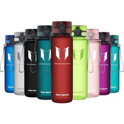 Super Sparrow Sparrow Trinkflasche 500ml/750ml/1L BPA-frei Tritan Wasserflasche 1-Klick Sportflasche, Auslaufsicher, Leicht, Spülmaschinenfest, Flip Top Flaschen, Sport, Schule, Fitness, Gym, Büro, Reisen, Fahrrad Super Sparrow Sparrow Trinkflasche 500ml/750ml/1L BPA-frei Tritan Wasserflasche 1-Klick Sportflasche, Auslaufsicher, Leicht, Spülmaschinenfest, Flip Top Flaschen, Sport, Schule, Fitness, Gym, Büro, Reisen, Fahrrad