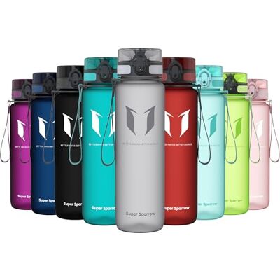 Super Sparrow Sparrow Trinkflasche 500ml/750ml/1L BPA-frei Tritan Wasserflasche 1-Klick Sportflasche, Auslaufsicher, Leicht, Spülmaschinenfest, Flip Top Flaschen, Sport, Schule, Fitness, Gym, Büro, Reisen, Fahrrad Super Sparrow Sparrow Trinkflasche 500ml/750ml/1L BPA-frei Tritan Wasserflasche 1-Klick Sportflasche, Auslaufsicher, Leicht, Spülmaschinenfest, Flip Top Flaschen, Sport, Schule, Fitness, Gym, Büro, Reisen, Fahrrad
