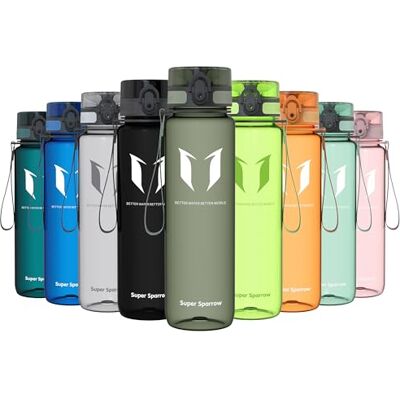 Super Sparrow Sparrow Trinkflasche 500ml/750ml/1L BPA-frei Tritan Wasserflasche 1-Klick Sportflasche, Auslaufsicher, Leicht, Spülmaschinenfest, Flip Top Flaschen, Sport, Schule, Fitness, Gym, Büro, Reisen, Fahrrad Super Sparrow Sparrow Trinkflasche 500ml/750ml/1L BPA-frei Tritan Wasserflasche 1-Klick Sportflasche, Auslaufsicher, Leicht, Spülmaschinenfest, Flip Top Flaschen, Sport, Schule, Fitness, Gym, Büro, Reisen, Fahrrad