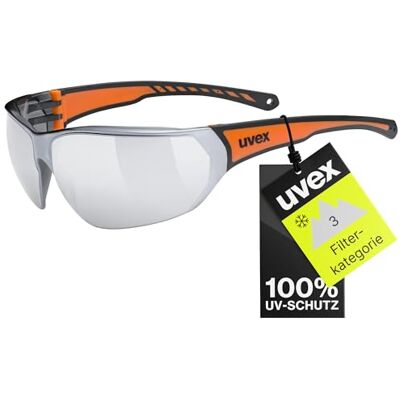 Uvex sportstyle 204 Sportbrille, black orange/silver, one size Uvex sportstyle 204 Sportbrille, black orange/silver, one size
