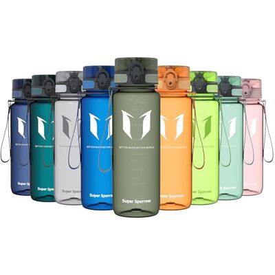 Super Sparrow Sparrow Trinkflasche 500ml/750ml/1L BPA-frei Tritan Wasserflasche 1-Klick Sportflasche, Auslaufsicher, Leicht, Spülmaschinenfest, Flip Top Flaschen, Sport, Schule, Fitness, Gym, Büro, Reisen, Fahrrad Super Sparrow Sparrow Trinkflasche 500ml/750ml/1L BPA-frei Tritan Wasserflasche 1-Klick Sportflasche, Auslaufsicher, Leicht, Spülmaschinenfest, Flip Top Flaschen, Sport, Schule, Fitness, Gym, Büro, Reisen, Fahrrad