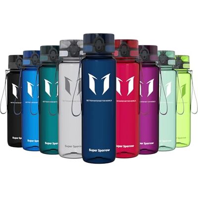 Super Sparrow Sparrow Trinkflasche 500ml/750ml/1L BPA-frei Tritan Wasserflasche 1-Klick Sportflasche, Auslaufsicher, Leicht, Spülmaschinenfest, Flip Top Flaschen, Sport, Schule, Fitness, Gym, Büro, Reisen, Fahrrad Super Sparrow Sparrow Trinkflasche 500ml/750ml/1L BPA-frei Tritan Wasserflasche 1-Klick Sportflasche, Auslaufsicher, Leicht, Spülmaschinenfest, Flip Top Flaschen, Sport, Schule, Fitness, Gym, Büro, Reisen, Fahrrad